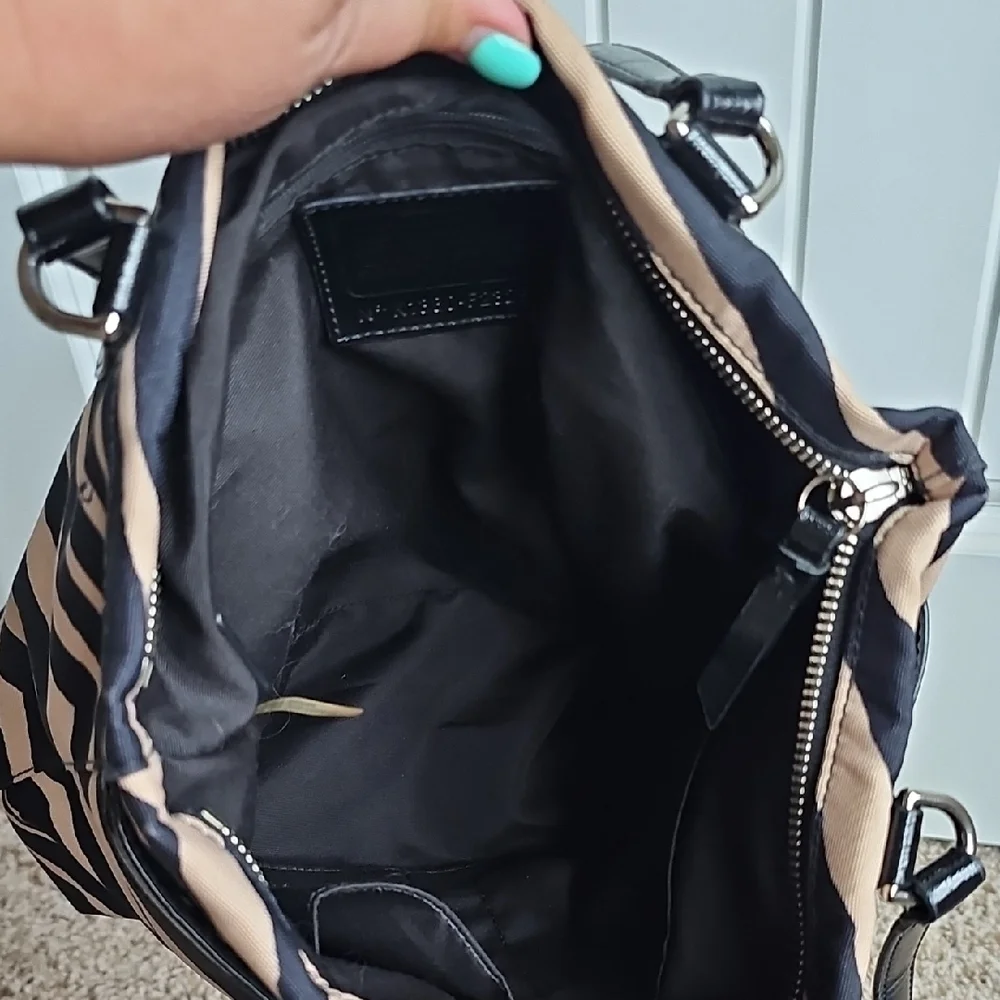 COACH 2013 SIGNATURE STRIPE ZEBRA PRINT TOTE
